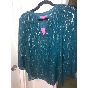 NWT Lilly Pulitzer Matilda Top in Inky Tidal SZ XS